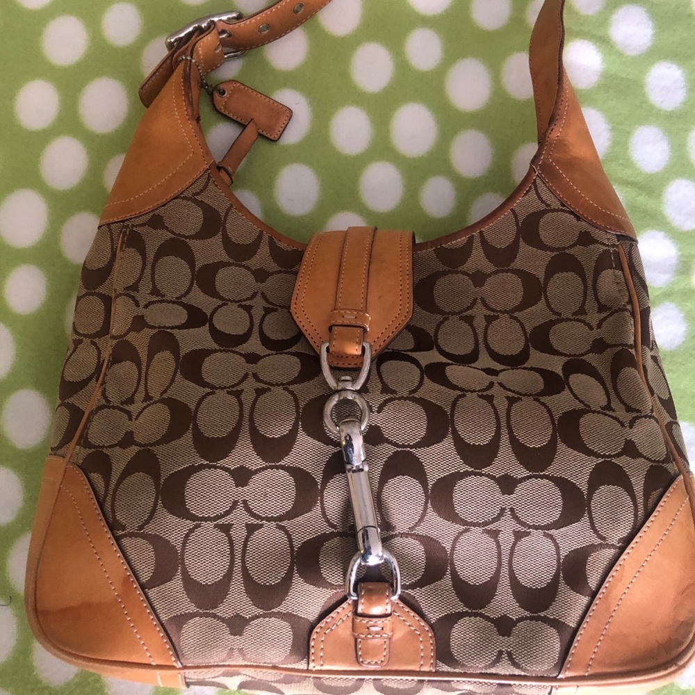 Coach Signature soho Signature Logo Buckle Flap